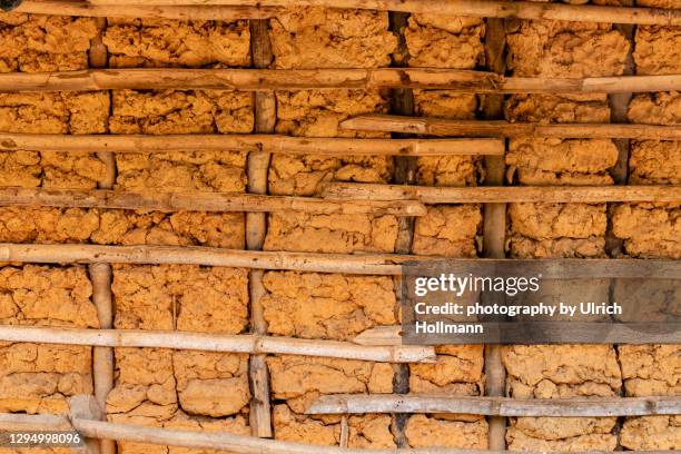 wattle and daub wall background texture, ghana - adobe texture stock pictures, royalty-free photos & images