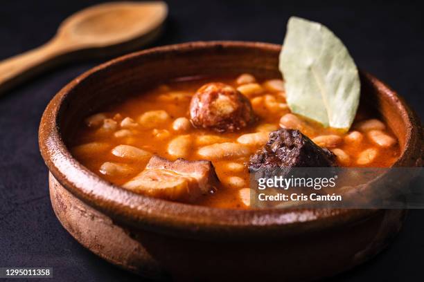 fabada asturiana - black pudding stock pictures, royalty-free photos & images