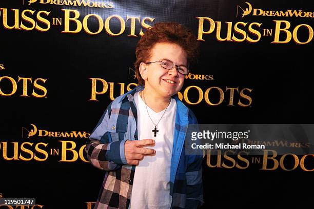 YouTube sensation, Keenan Cahill, attends the "Puss in Boots" screening at the Kerasotes Showplace ICON on October 17, 2011 in Chicago, Illinois.