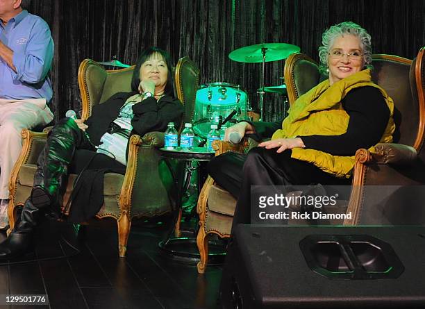 Former John Lennon girlfriend/Author May Pang and Former Ringo Starr girlfriend/Author Nancy Lee Andrews attends the Habitat for Humanity the House...