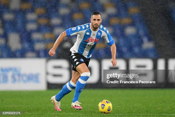 Nikola Maksimovic of SSC Napoli during the Serie A match between SSC Napoli and Spezia Calcio at Stadio Diego Armando Maradona on January 06, 2021 in...