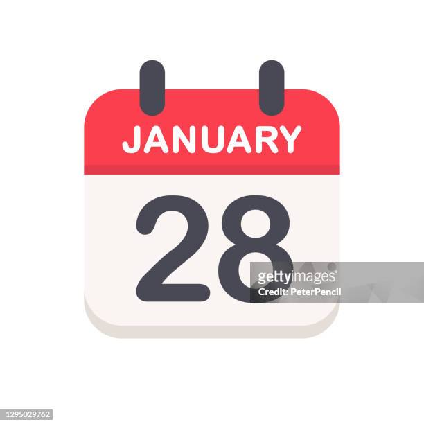 january 28 - calendar icon - calendar stock illustrations