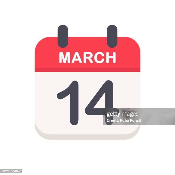 March 14 Calendar Icon High-Res Vector Graphic