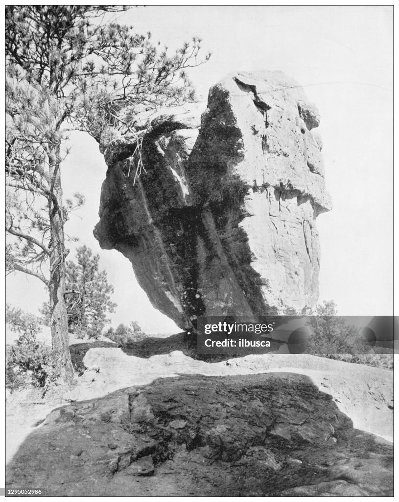Antique photograph: Balance rock