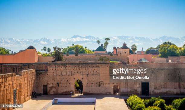 marrakesh and atlas mountains - medina district stock pictures, royalty-free photos & images