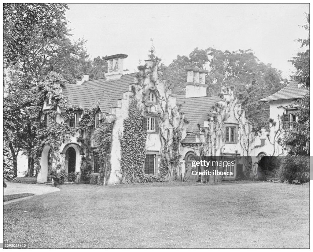 Antique photograph: Sunnyside, Home of Washington Irving, Tarrytown, New York