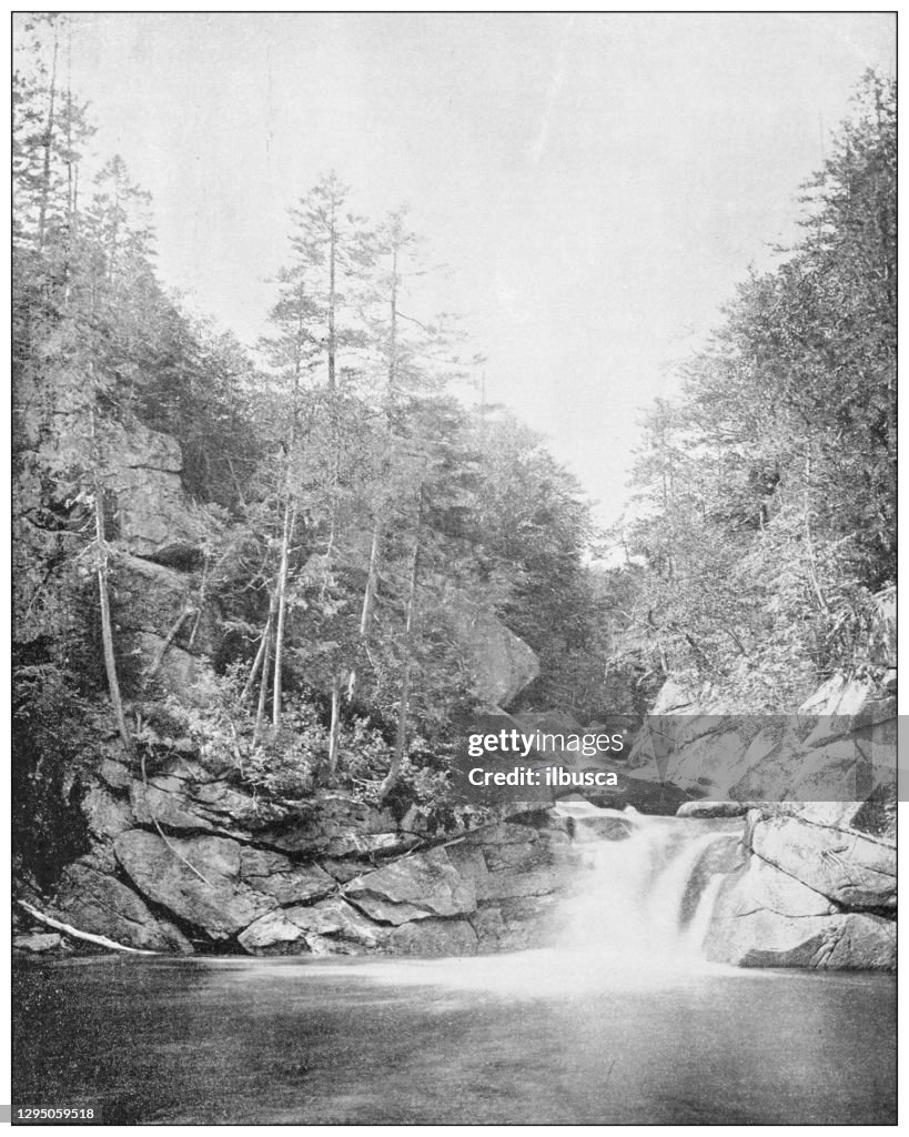 Antique photograph: Franconia Falls, White Mountains