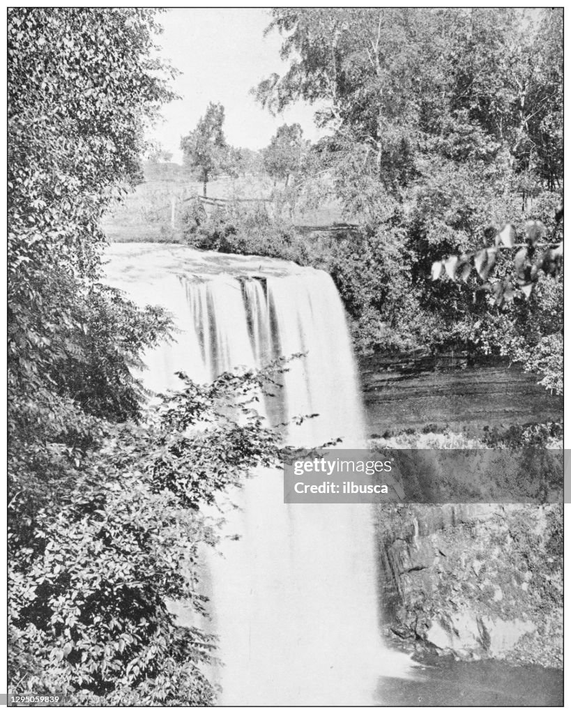 Antique photograph: Minnehaha Falls, Minnesota