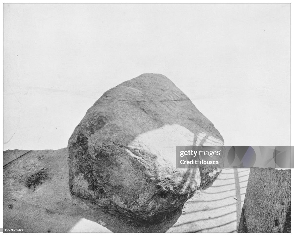 Antique photograph: Plymouth Rock, Pilgrims Rock