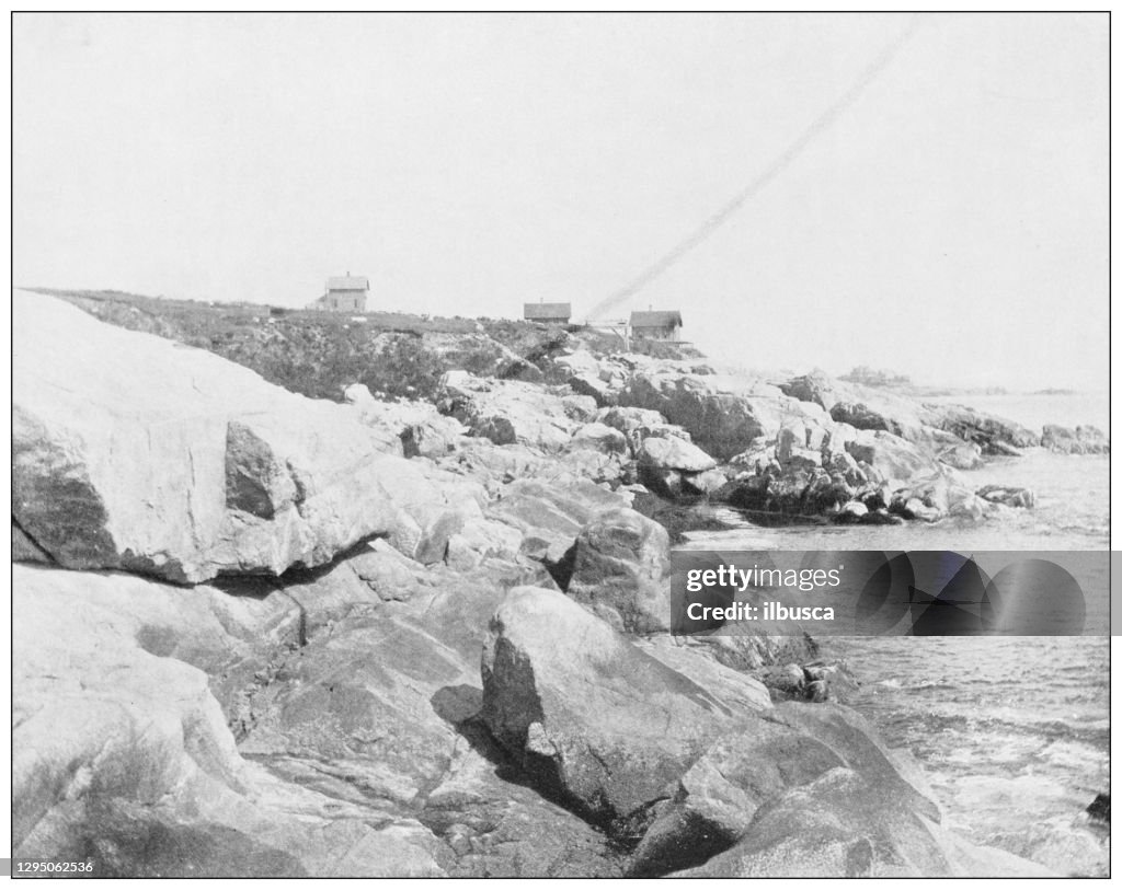 Antique photograph: Marblehead coast, Massachusetts