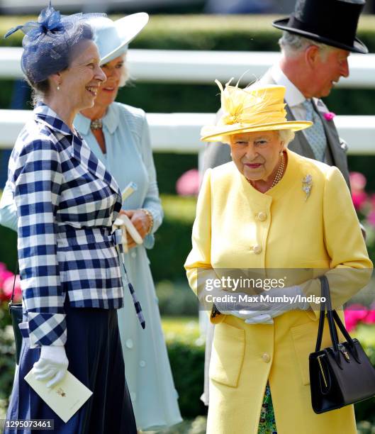 Princess Anne, Princess Royal and Queen Elizabeth II attend day 2 of Royal Ascot at Ascot Racecourse on June 21, 2017 in Ascot, England.