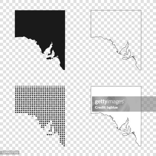 south australia maps for design - black, outline, mosaic and white - adelaide stock illustrations