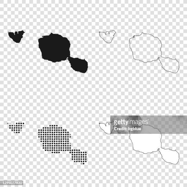 tahiti französisch polynesien karten für design - schwarz, umriss, mosaik und weiß - tahiti stock-grafiken, -clipart, -cartoons und -symbole