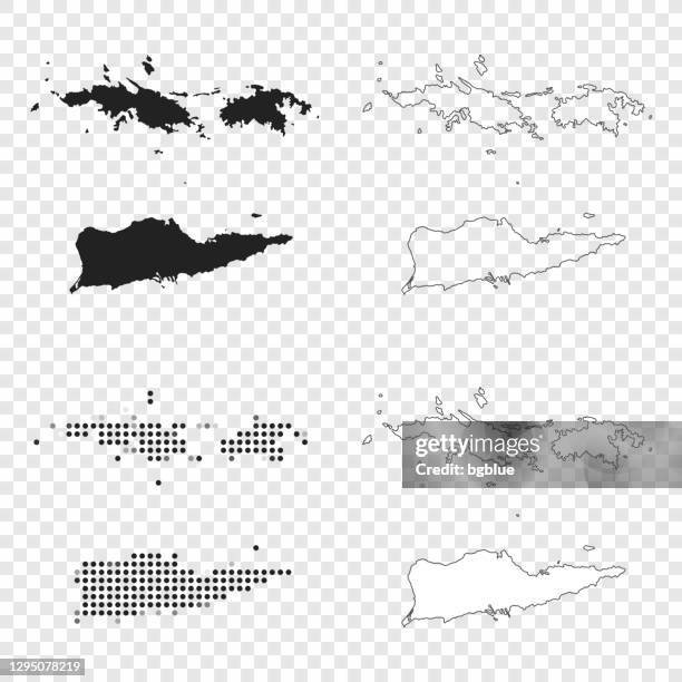 u.s. virgin islands maps for design - black, outline, mosaic and white - us virgin islands stock illustrations