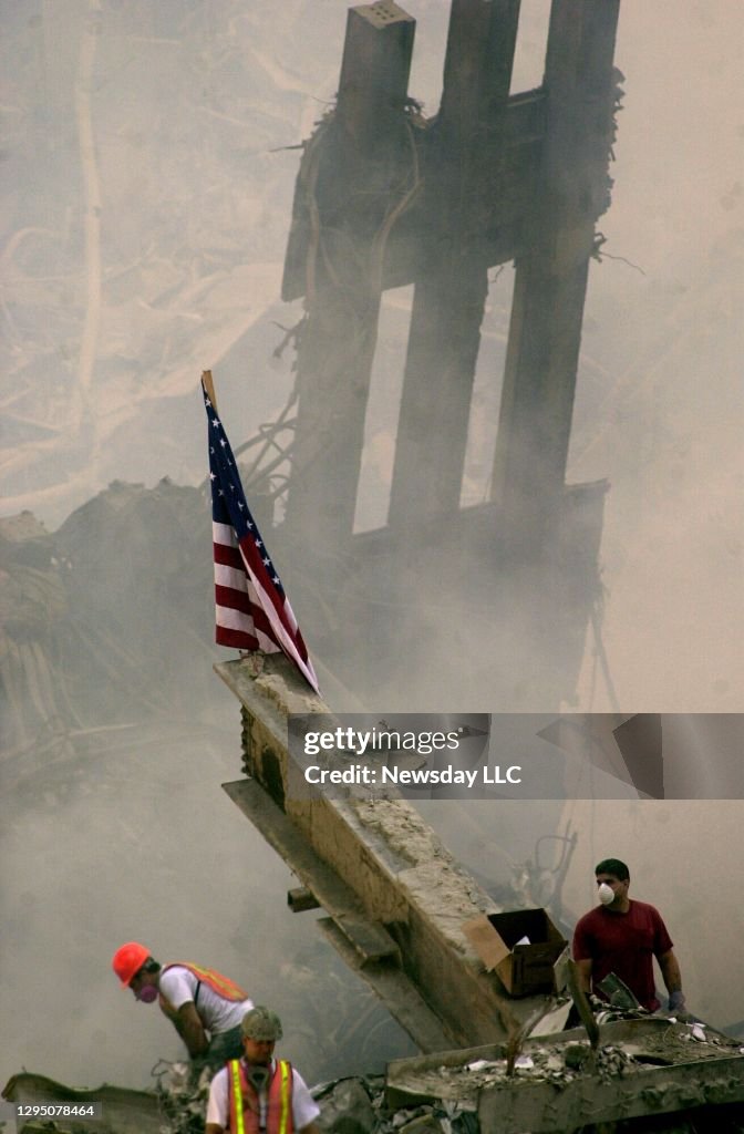 Rescue Workers Search for Survivors of the September 11 Attacks on the World Trade Center in New York