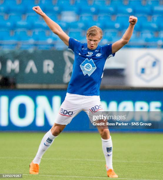 Molde's Erling Braut Haland celebrates his goal