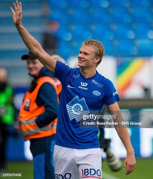 Molde’s Erling Braut Haland celebrates at full time