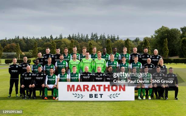 Hibernian Team Picture.Back Row : Calvin Charlton, Rory Monks, Tommy Scanlon, Mark Milligan, Flo Kamberi, Vykintas Slivka, Steven Whittaker, Marvin...