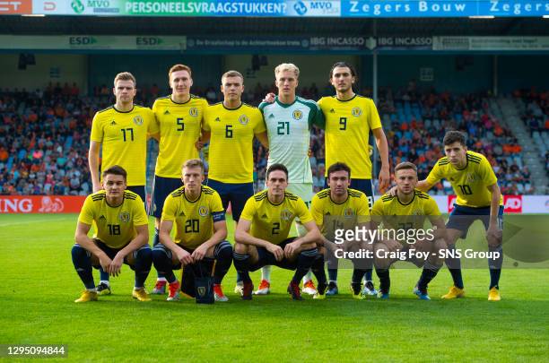 V SCOTLAND U21.DOETINCHEM - THE NETHERLANDS .The Scotland Starting XI: ..Back Row: Chris Cadden, David Bates, Ryan Porteous, Robby McCrorie, Fraser...