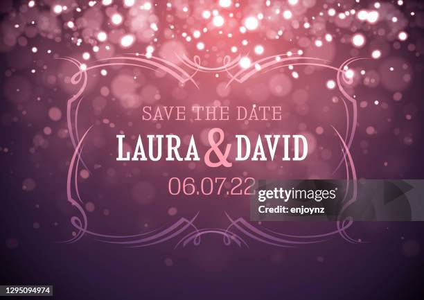 sparkling wedding invitation vector illustration - wedding background stock illustrations