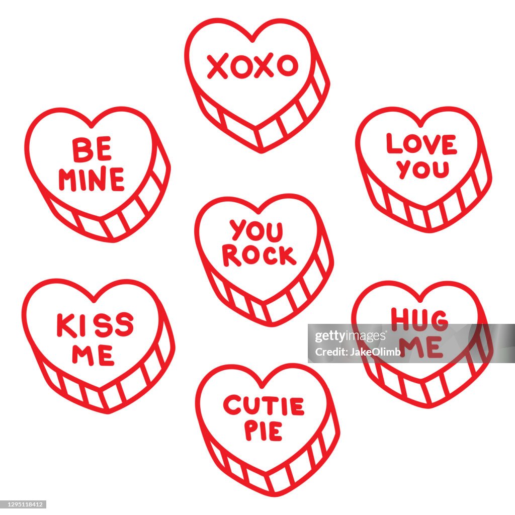 Candy Hearts Doodle Set