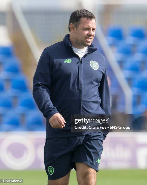 U18s v REPUBLIC OF IRELAND U18s .MURCIA - SPAIN.Republic of Ireland U18 assistant Andy Reid.