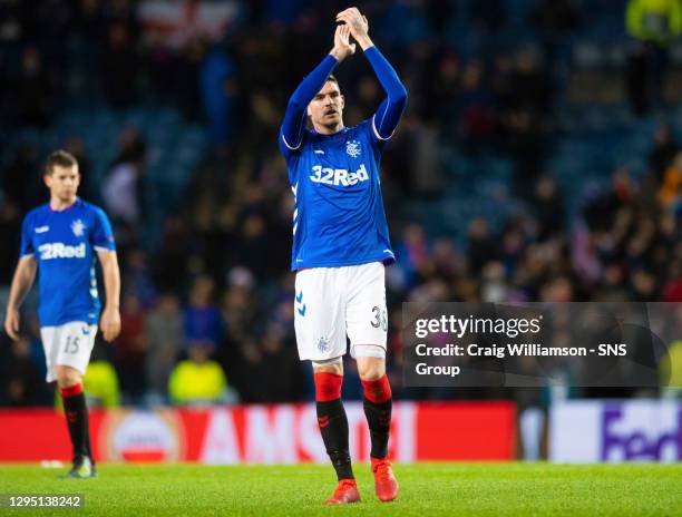 V VILLARREAL.IBROX - GLASGOW .Rangers' Kyle Lafferty at full-time.