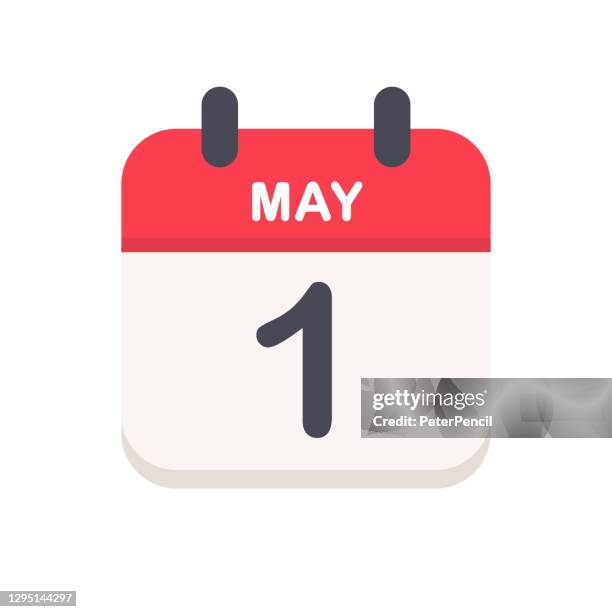 may 1 - calendar icon - labour day stock illustrations