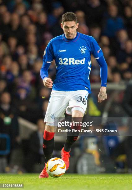 V VILLARREAL .IBROX - GLASGOW.Kyle Lafferty in action for Rangers.