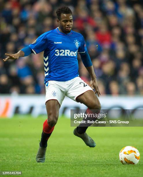 V VILLARREAL .IBROX - GLASGOW.Lassana Coulibaly in action for Rangers.