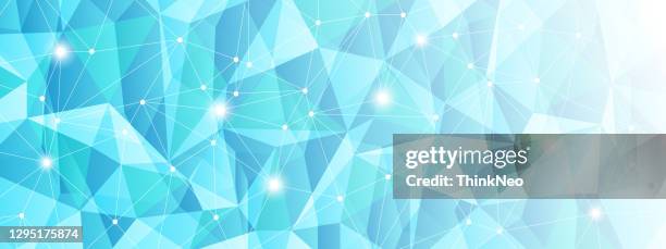 low poly digital technology glowing banner design - cable management stock illustrations