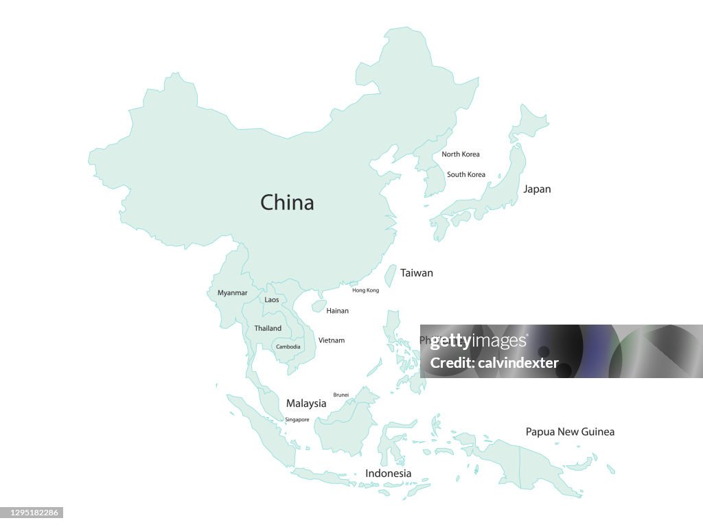 Asienkarte mit Ländernamen