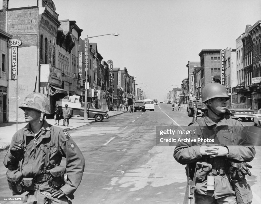 1968 Dc Riots Troops from Fort Meade, Maryland, patrol the street as they look to ...