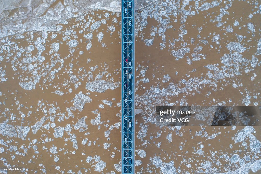 Ice Floes On Yellow River