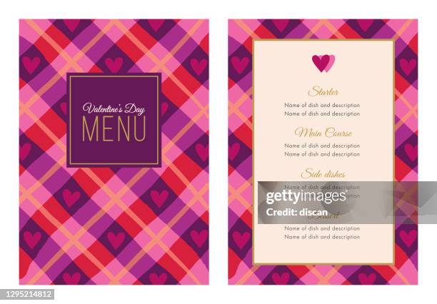 valentines day dinner menu. - valentine card stock illustrations