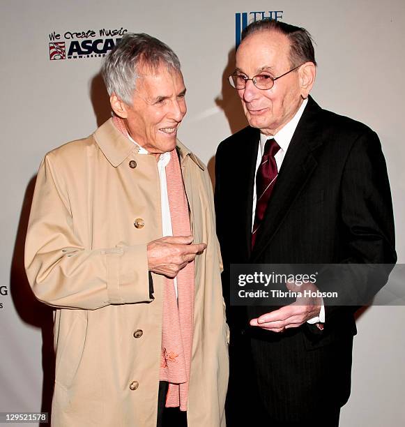 Burt Bacharach and Hal David attend "Love, Sweet Love", A Musical Tribute to Hal David, at the Mark Taper Forum on October 17, 2011 in Los Angeles,...