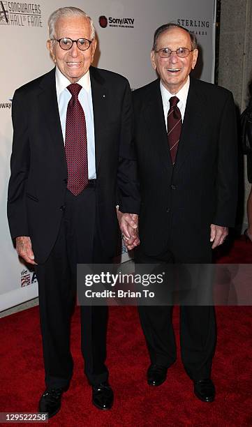 Producer Walter Mirisch and lyricist Hal David attend "Love, Sweet Love" musical tribute to Hal David at Mark Taper Forum on October 17, 2011 in Los...