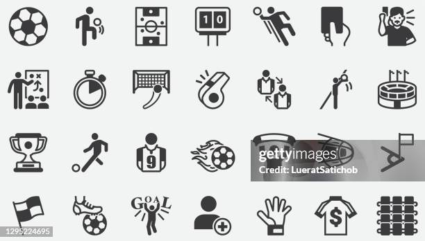 stockillustraties, clipart, cartoons en iconen met de pictogrammen van het concept van het voetbal - referee