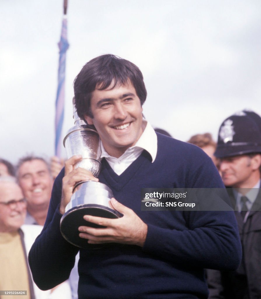 1979.THE OPEN CHAMPIONSHIP.ROYAL LYTHAM & ST ANNES GOLF CLUB.Seve Ballesteros with the famous Claret Jug after victory at the Open Championship.