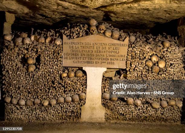 The Catacombs of Paris, France..