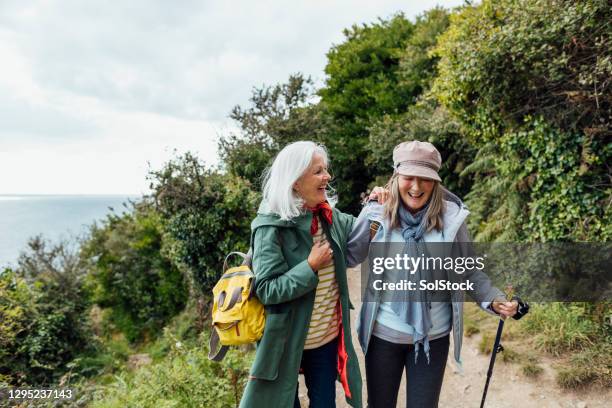 best friends forever - hiking woman stock pictures, royalty-free photos & images