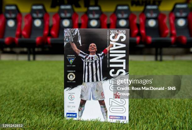 The St Mirren match-day programme in honour of new manager and 2013 League Cup winning captain, Jim Goodwin