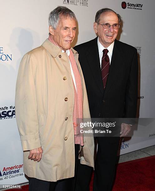 Songwriter Burt Bacharach and lyricist Hal David attend "Love, Sweet Love" musical tribute to Hal David at Mark Taper Forum on October 17, 2011 in...