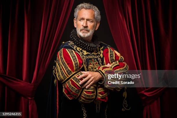 historical king in studio shoot - man in period costume stock pictures, royalty-free photos & images
