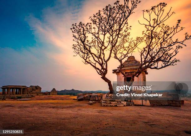 hampi hanuman temple - humpi stock pictures, royalty-free photos & images