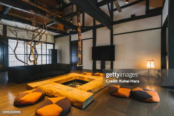 interior of japanese accommodations - ryokan stock pictures, royalty-free photos & images