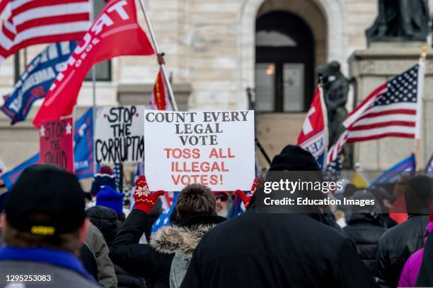 Donald Trump supporters gathered to protest against the certification of Joe Biden as the winner of the presidential election, State capitol, St....