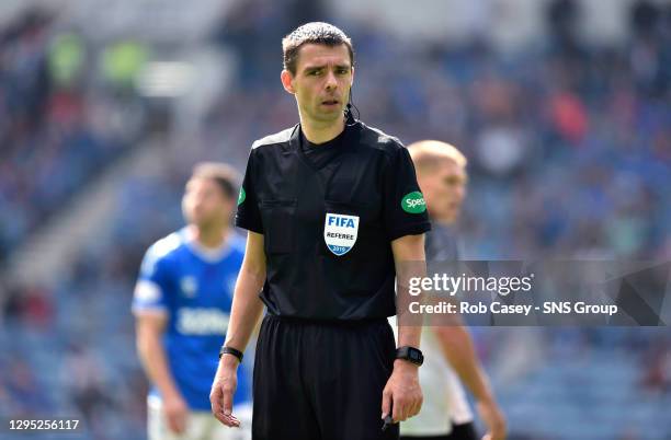 V DERBY COUNTY.IBROX - GLASGOW .Today's match official, Kevin Clancy.