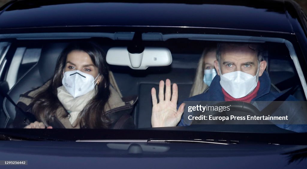 Spanish Royals Visit Queen Letizia's Father