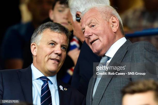 V DERBY COUNTY.IBROX - GLASGOW .Rangers Director of Football Mark Allen with former Rangers manager, Walter Smith.